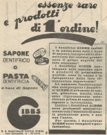 Pasta Dentifricia GIBBS - Pubblicità 1930 - Advertising - Advertising