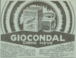 Crema Neve GIOCONDAL - Pubblicità 1930 - Advertising - Advertising