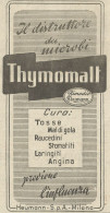 Thymomalt Previene L'influenza - Pubblicità 1949 - Advertising - Advertising