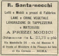 Mobili R. Santarnecchi - Roma - Pubblicità 1904 - Advertising - Pubblicitari