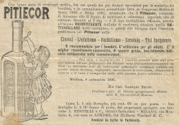 Ricostituente Pitiecor BERTELLI - Pubblicità 1892 - Advertising - Pubblicitari