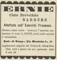 Ernie - Cinto Brevettato Barrère - Pubblicità 1904 - Advertising - Pubblicitari