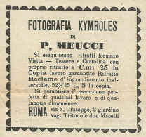 Fotografia Kymroles Di P. Meucci - Pubblicità 1904 - Advertising - Pubblicitari