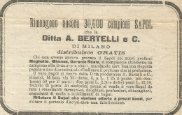 Sapol BERTELLI - Pubblicità 1892 - Advertising - Pubblicitari