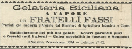 Gelateria Siciliana A Vapore F.lli SASSI - Pubblicità 1904 - Advertising - Pubblicitari