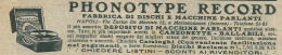 Phonotype Record - Pubblicità 1929 - Advertising - Pubblicitari