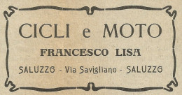 Cicli E Moto Francesco Lisa - Saluzzo - Pubblicità 1904 - Advertising - Pubblicitari