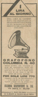 Grafofono Columbia - Pubblicità 1926 - Advertising - Pubblicitari