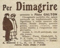 Per Dimagrire Prendete Pilules Galton - Pubblicità 1930 - Advertising - Pubblicitari