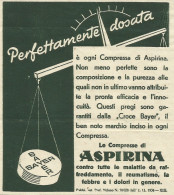 ASPIRINA Perfettamente Dosata - Pubblicità 1935 - Advertising - Advertising