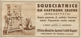 Sgusciatrice Da Castagne Secche - Pubblicità 1938 - Advertising - Reclame