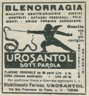 Urosantal Dott. Parola - Pubblicità 1927 - Advertising - Publicités