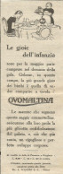 Ovomaltina Le Gioie Dell'infanzia - Pubblicità 1928 - Advertising - Reclame