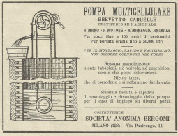 Pompa Multicellulare - Società BERGOMI - Pubblicità 1934 - Advertising - Publicités