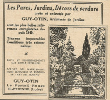 Dècors De Verdure GUY-OTIN - St. Etienne - Pubblicità 1929 - Advertising - Reclame