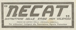 NECAT Distruttore Delle Erbe Non Velenoso - Pubblicità 1929 - Advertising - Publicités