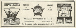 Cucine A Carbone Carlo Valsecchi - Pubblicità 1931 - Advertising - Reclame