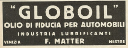 GLOBOIL Olio Di Fiducia Per Automobili - Pubblicità 1931 - Advertising - Publicités