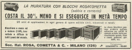 Muratura Con Blocchi ROSACOMETTA - Pubblicità 1931 - Advertising - Publicités