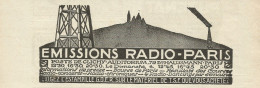 Emissions Radio - Paris - Pubblicità 1934 - Advertising - Reclame