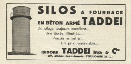 Silos A Fourrage TADDEI - Toulose - Pubblicità 1934 - Advertising - Advertising