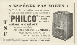 Radio PHILCO - Pubblicità 1934 - Advertising - Advertising