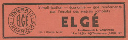 Engrais Organiques Elgè - Pubblicità 1934 - Advertising - Advertising