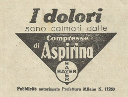 ASPIRINA Calma I Dolori - Pubblicità 1934 - Advertising - Advertising