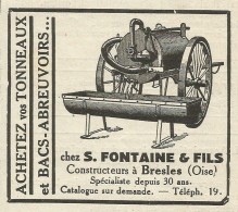 Abreuvoirs S. Fontaine & Fils - Bresles - Pubblicità 1934 - Advertising - Reclame