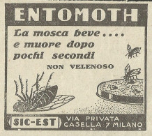 Entomoth La Mosca Beve E Muore - Pubblicità 1930 - Advertising - Publicités