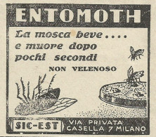 Entomoth La Mosca Beve E Muore - Pubblicità 1930 - Advertising - Reclame