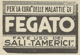 Sali Tamerici Per Il Fegato - Pubblicità 1915 - Advertising - Advertising