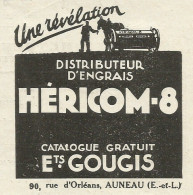 Distributeur D'engrais Hèricom-8 - Auneau - Pubblicità 1934 - Advertising - Reclame