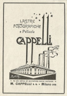 Lastre Fotografiche E Pellicole Cappelli - Pubblicità 1930 - Advertising - Advertising