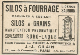 Silos à Fourrage - J. Gilain_Paris - Pubblicità 1929 - Advertising - Reclame