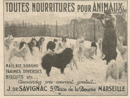 J. De Savignac Toutes Nourritures Pour Animaux - Pubblicità 1929 - Advert. - Advertising
