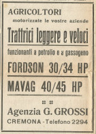 Trattrici Forson & Mavag - Ag. Crossi_Cremona - Pubblicità 1943 - Advert. - Advertising