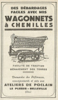 Wagonnets à Chenilles_Le Plessis-Belleville_Pubblicità 1934 - Advertising - Advertising