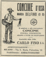 Concime D'ossa Marca Delfino_Abbiategrasso_Pubblicità 1930 - Advertising - Advertising
