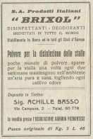 Polvere Per La Disinfezione Delle Stalle BRIXOL - Pubblicità 1934 - Adv. - Advertising