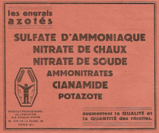 Les Engrais Azotès - Sulfate D'ammoniaque_Pubblicità 1934 - Advertising - Advertising