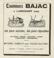 Charreus BAJAC A Liancourt - Pubblicità 1934 - Advertising - Advertising
