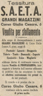 Tessitura S.A.E.T.A. Torino - Pubblicità 1940 - Advertising - Advertising