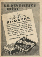 BI-OXINE Le Dentifrice Idèal - Pubblicità 1929 - Advertising - Advertising