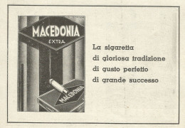 Sigarette MACEDONIA EXTRA - Pubblicità 1933 - Advertising - Advertising