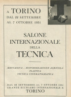 Salone Internazionale Della Tecnica - Pubblicità 1951 - Advertising - Advertising