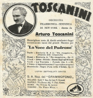 TOSCANINI La Voce Del Padrone - Pubblicità 1930 - Advertising - Advertising