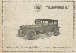 Lancia LAMBDA - Pubblicità 1925 - Advertising - Advertising
