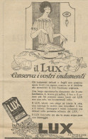 Il LUX Conserva I Vostri Indumenti - Pubblicità 1924 - Advertising - Publicidad