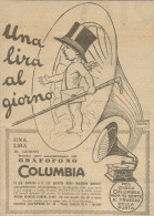 Grafofono COLUMBIA - Una Lira Al Giorno - Pubblicità 1924 - Advertising - Advertising